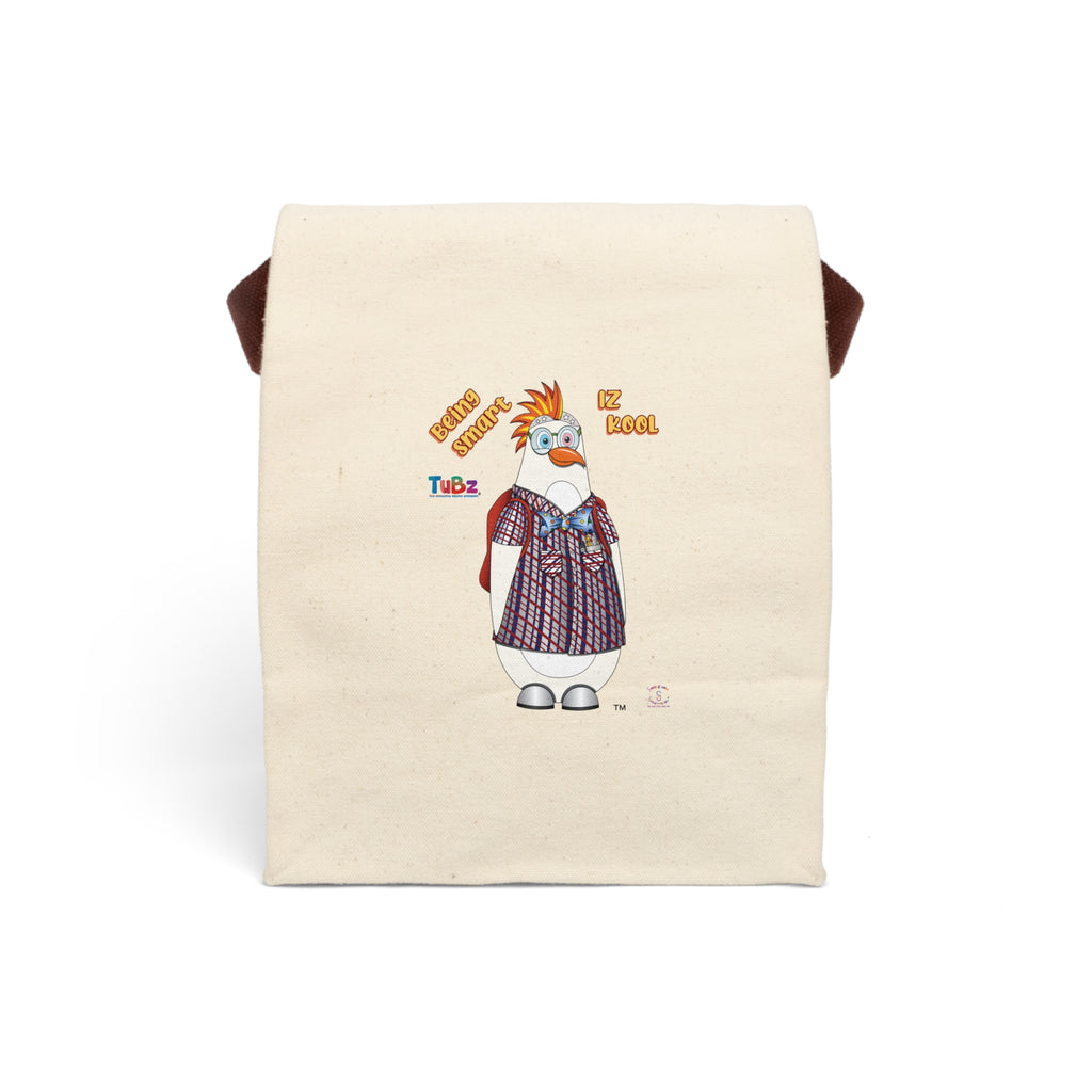 TuBz™ "Being Smart Iz Kool" Canvas Lunch Bag - Kids School Tote