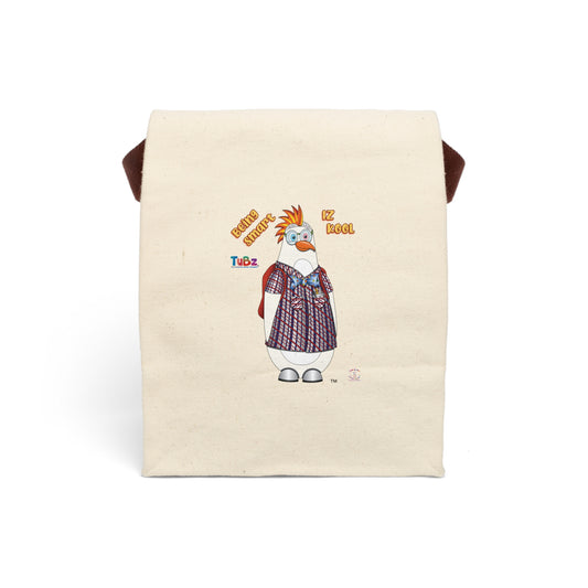 TuBz™ "Being Smart Iz Kool" Canvas Lunch Bag - Kids School Tote