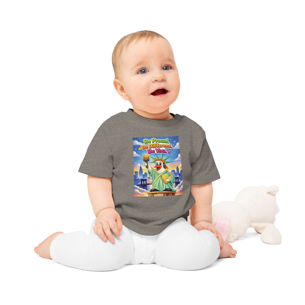 TuBz™ "Be Proud. Be Different. Be You." Baby T- Shirt - Cute Inspirational Infant Tee