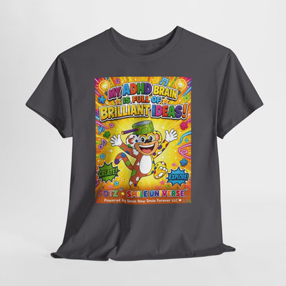 Potz™ Unisex Heavy Cotton™ Tee – "My ADHD Brain is Full of Brilliant Ideas!" Graphic Tee | Smile Universe Collection