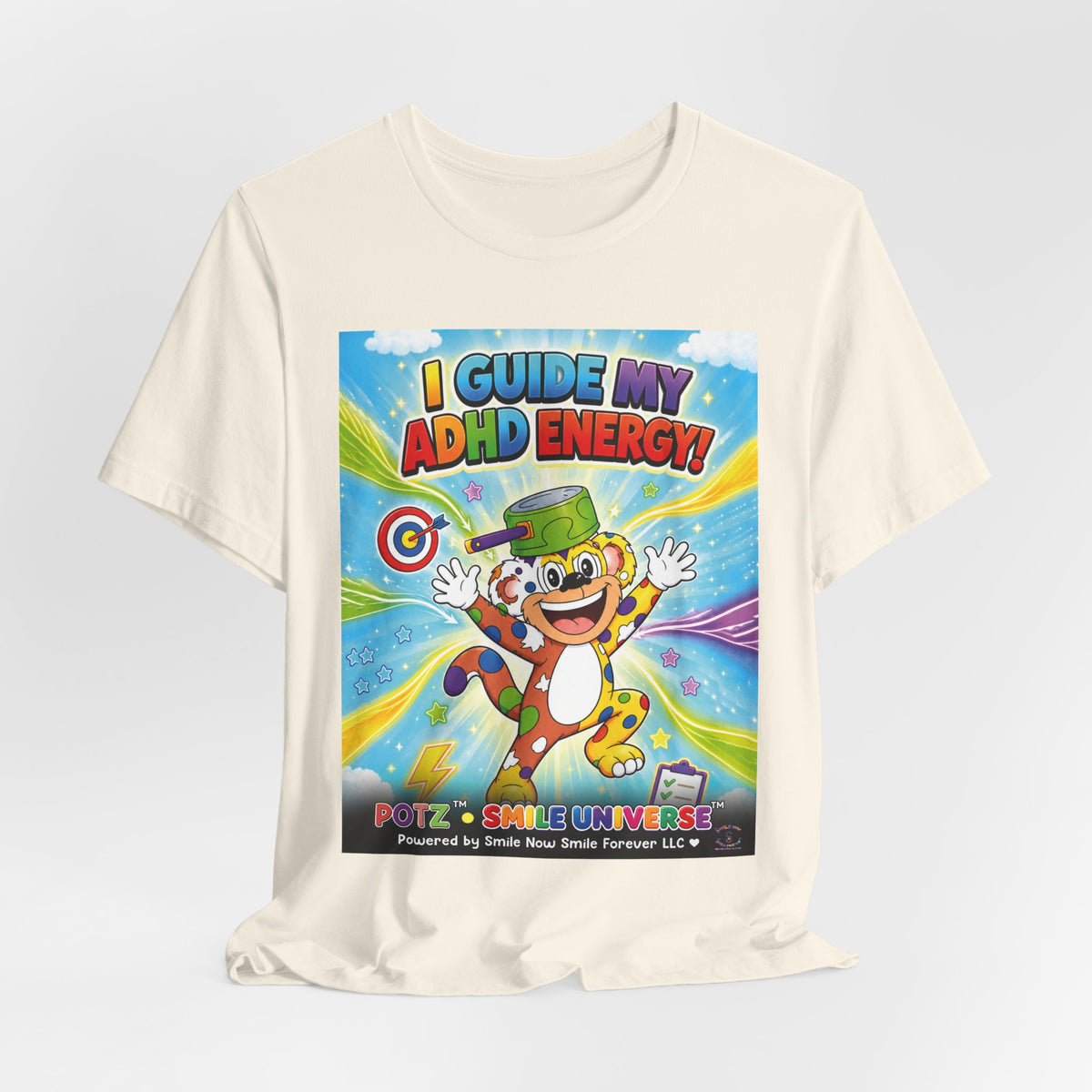 Potz™ Unisex Jersey Short Sleeve Tee – "I Guide My ADHD Energy!" Graphic Tee | Smile Universe Collection