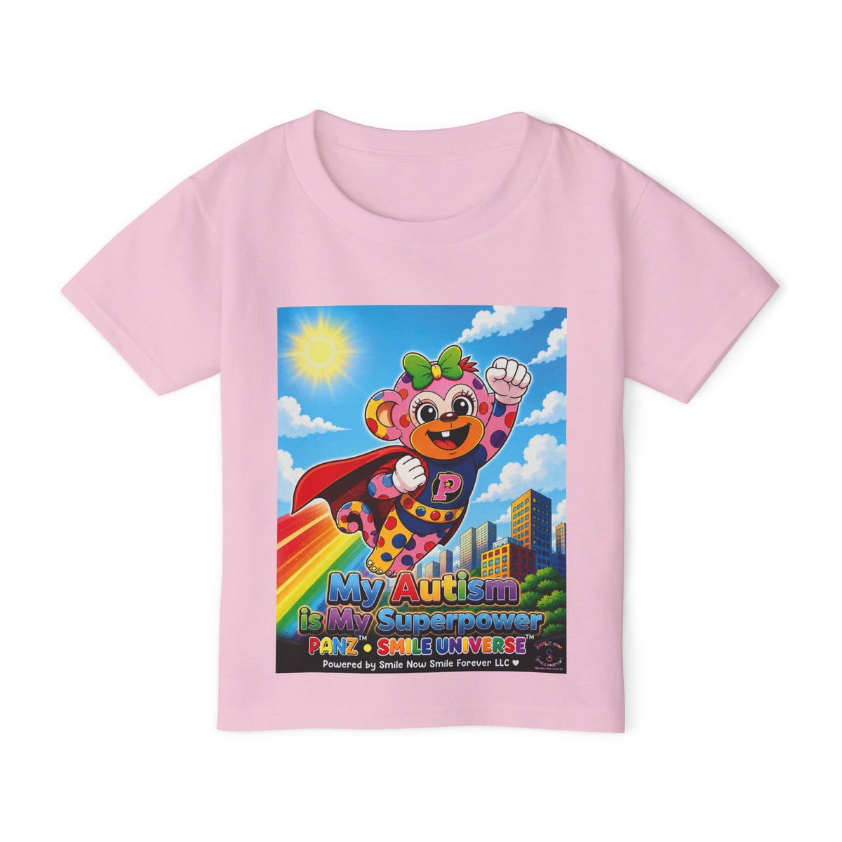 Panz™ Heavy Cotton™ Toddler T-Shirt – "My Autism is My Superpower" Graphic | Smile Universe Collection