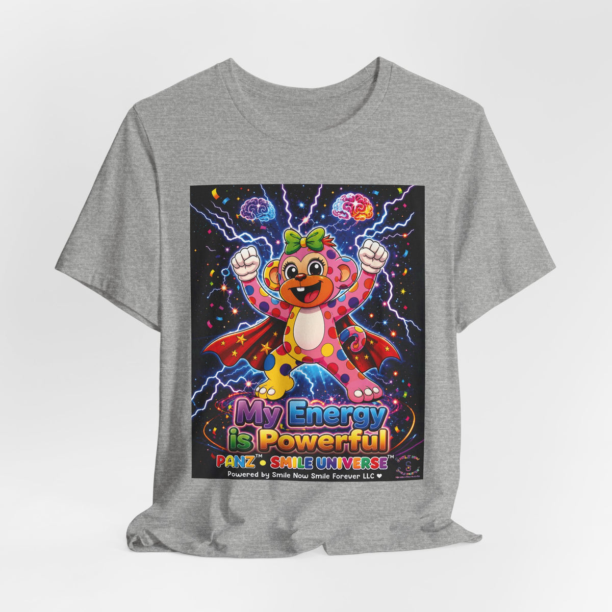 Panz™ Unisex Jersey Short Sleeve Tee For Adult– "My Energy is Powerful" Graphic Tee | Smile Universe Collection