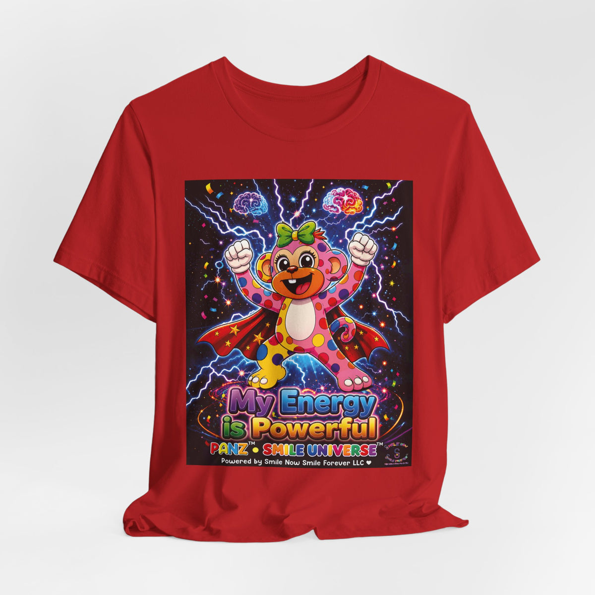Panz™ Unisex Jersey Short Sleeve Tee For Adult– "My Energy is Powerful" Graphic Tee | Smile Universe Collection