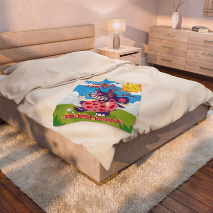 Piklez™ Velveteen Plush Blanket – "Destined to Shine" Graphic | Smile Universe Collection