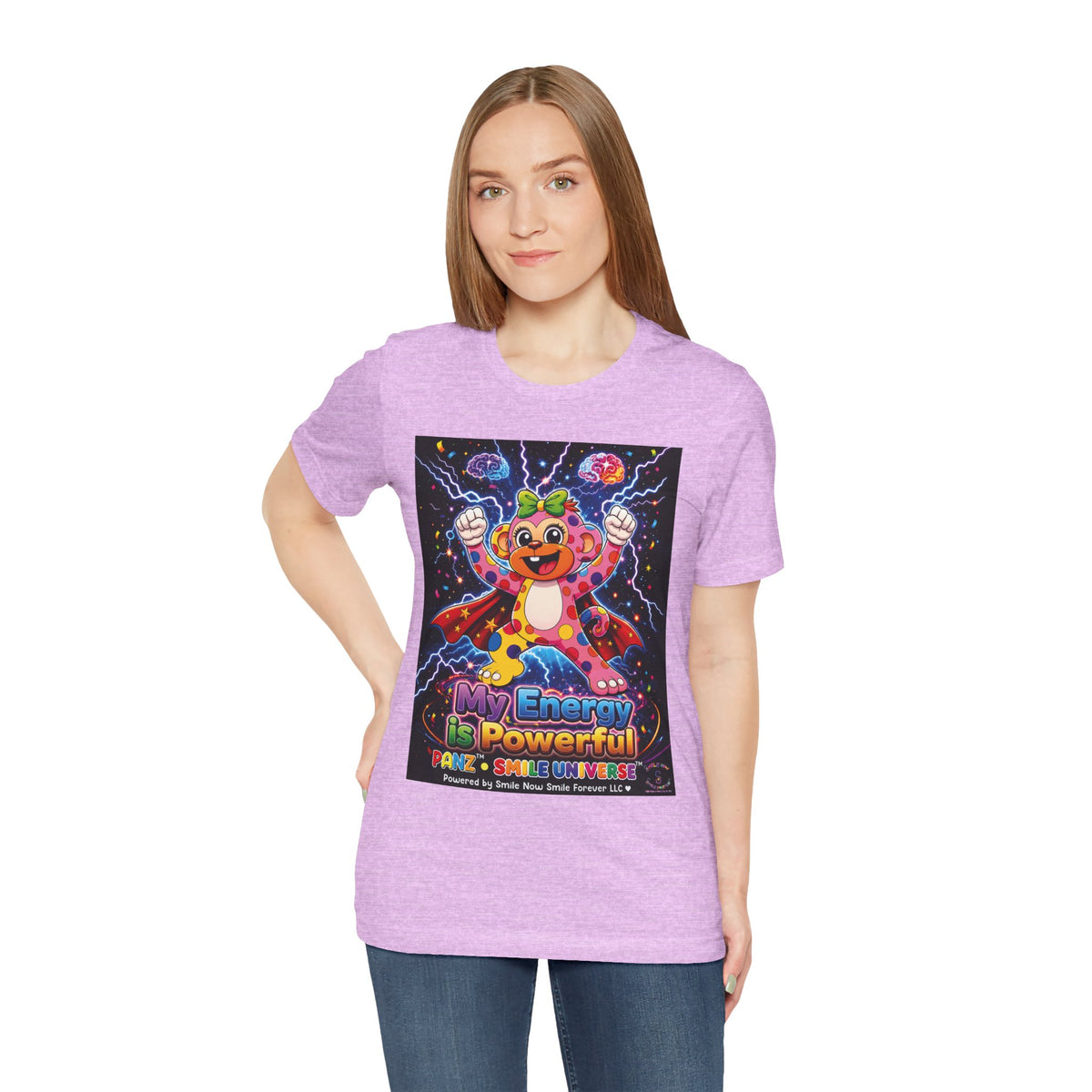 Panz™ Unisex Jersey Short Sleeve Tee For Adult– "My Energy is Powerful" Graphic Tee | Smile Universe Collection