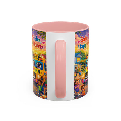 Lani™ Accent Coffee Mug (11oz & 15oz) – "Safe Rides, Happy Hearts" Graphic