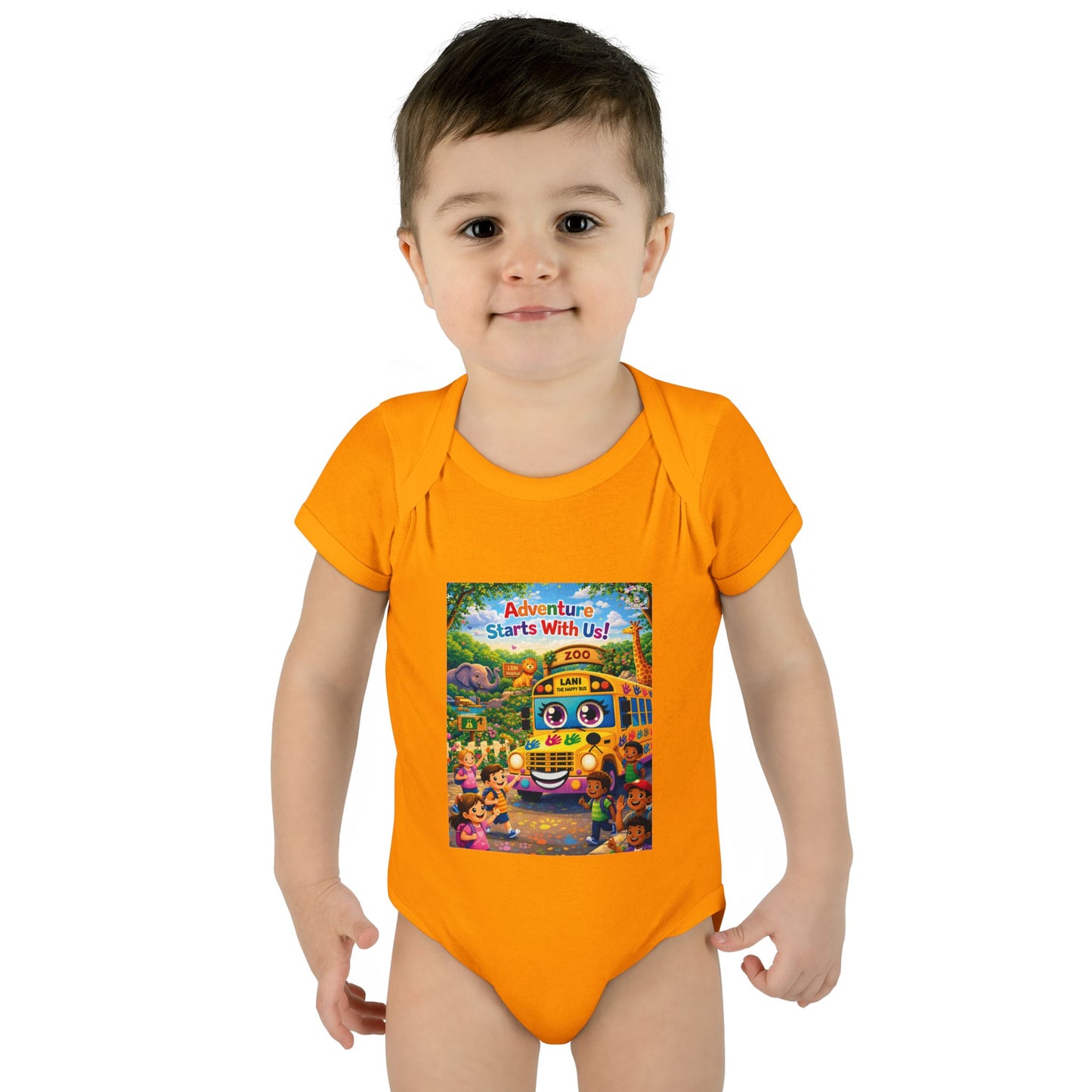 Lani™ Infant Baby Rib Bodysuit – "Adventure Starts With Us!" Graphic