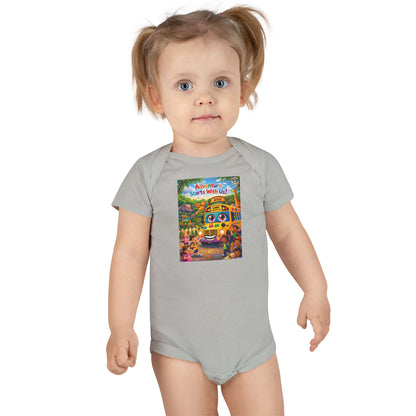 Lani™ Baby Short Sleeve Onesie® – "Adventure Starts With Us!" Graphic