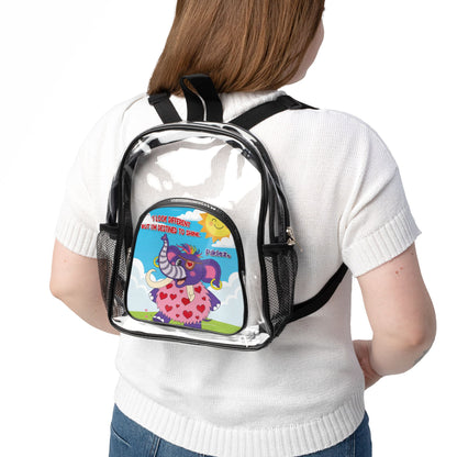 Piklez™ Clear Stadium Backpack – “Destined to Shine” Transparent Bag | Smile Universe Collection