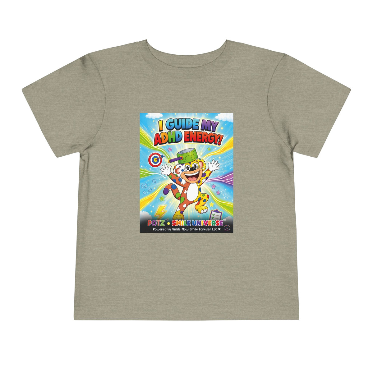 Potz™ Toddler Short Sleeve Tee – "I Guide My ADHD Energy!" Graphic Tee | Smile Universe Collection