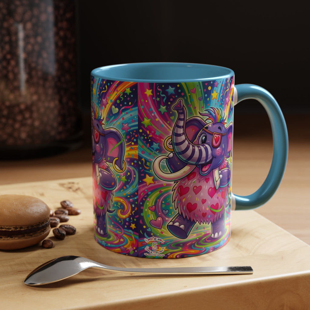 Piklez™ 11oz, 15oz Accent Coffee Mug – "Born to Celebrate!" Graphic | Smile Universe Collection