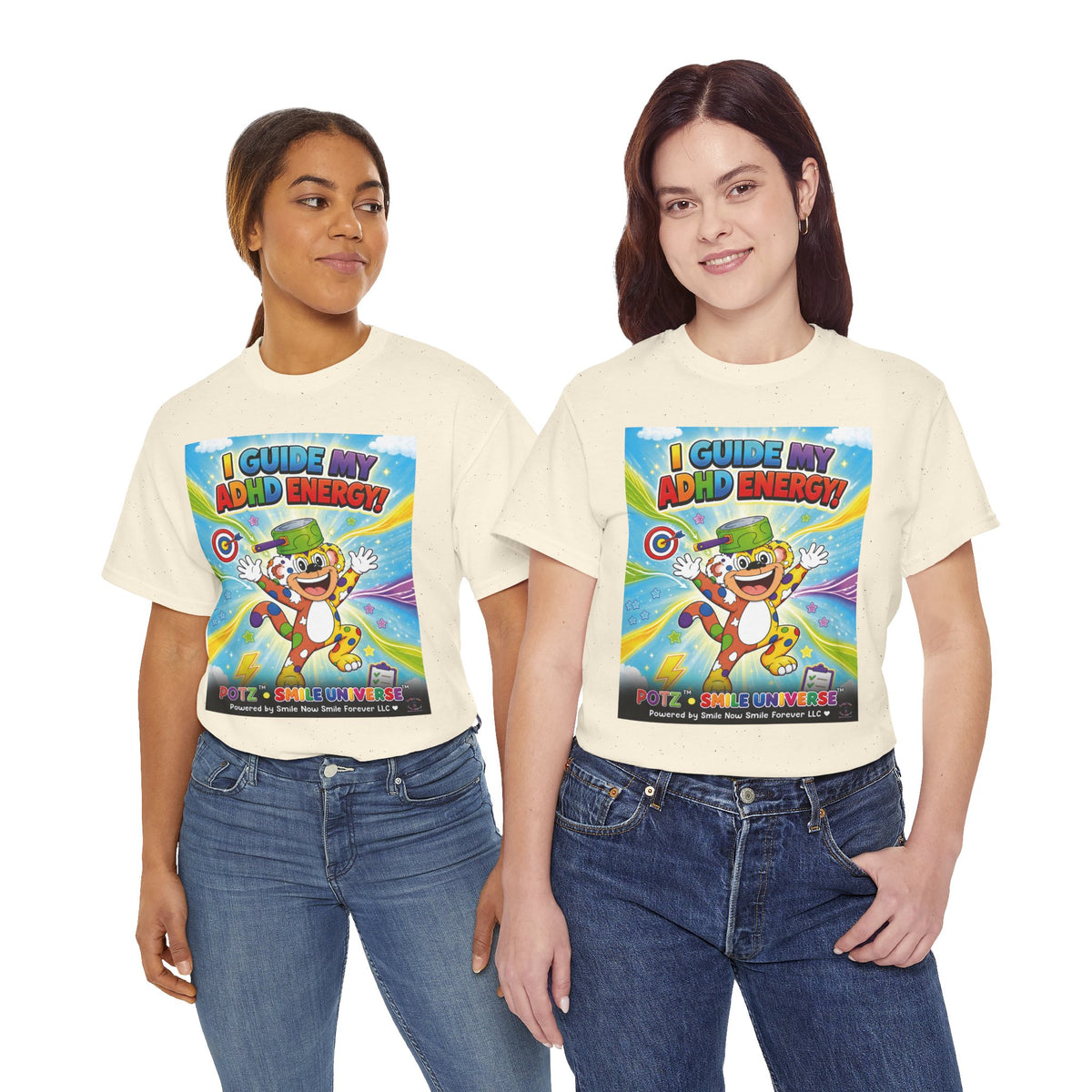 Potz™ Unisex Heavy Cotton™ Tee – "I Guide My ADHD Energy!" Graphic Tee | Smile Universe Collection