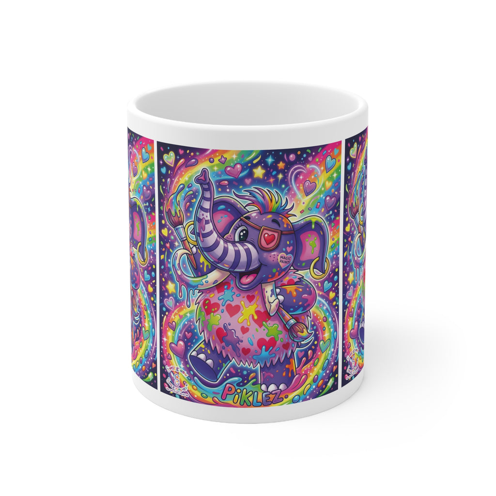 Piklez™ 12oz Ceramic Coffee Cup – "Magic Paint!" Graphic | Smile Universe Collection