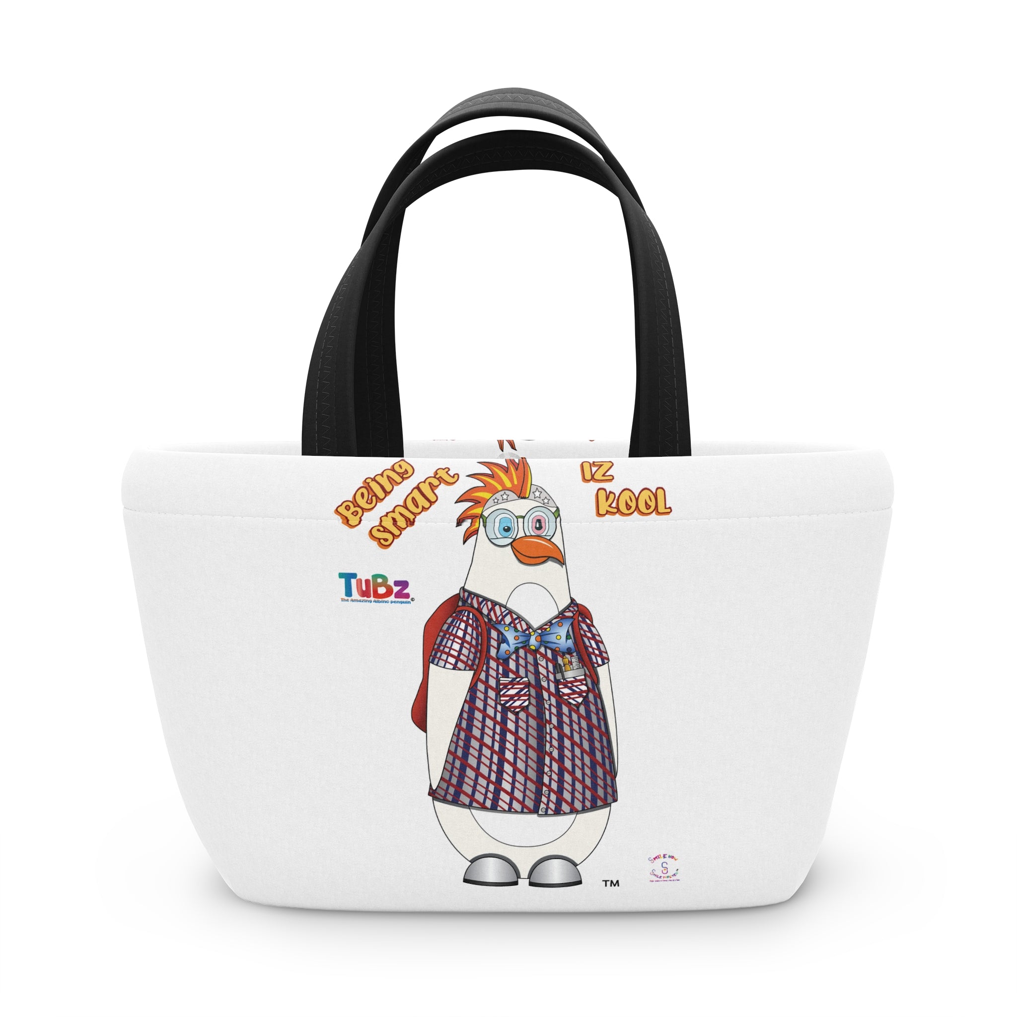 TuBz™ "Being Smart Iz Kool" Canvas Lunch Bag - Kids School Tote
