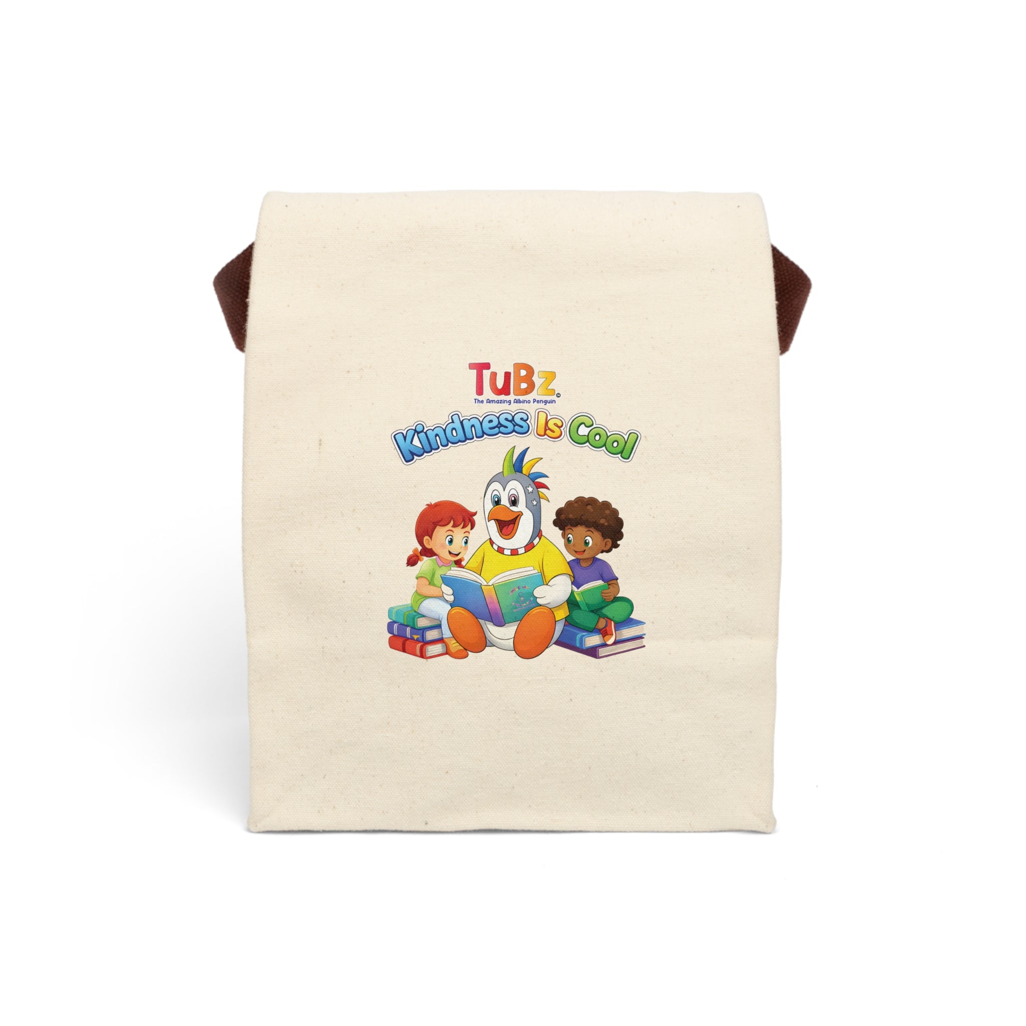 TuBz™ "Kindness Is Cool" Kids Lunch Bag - Canvas School Lunch Tote | Smile Universe