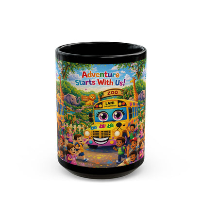 Lani™ Black Mug (11oz & 15oz) – "Adventure Starts With Us!" Graphic