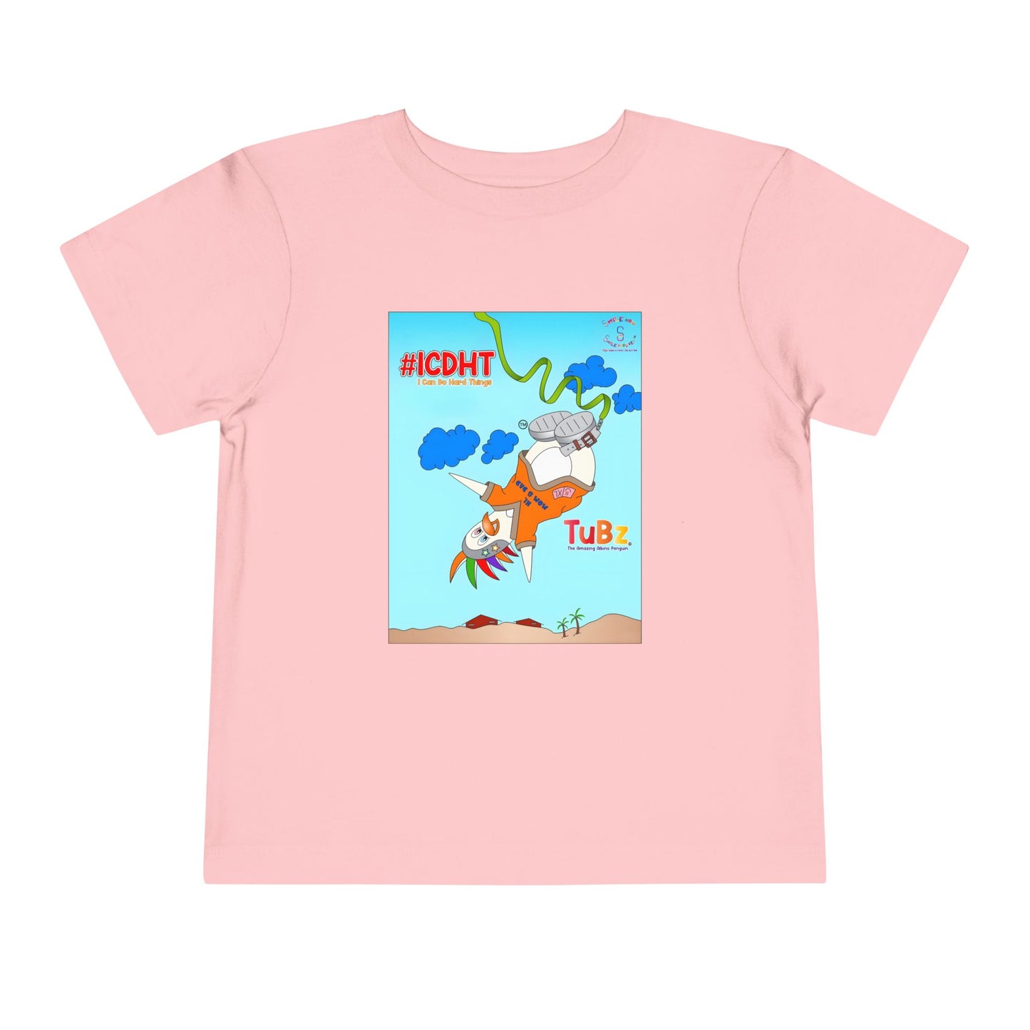 TuBz™ "I Can Do Hard Things" Toddler T-Shirt | Toddler Short Sleeve Tee  - Positive Kids Graphic Tee