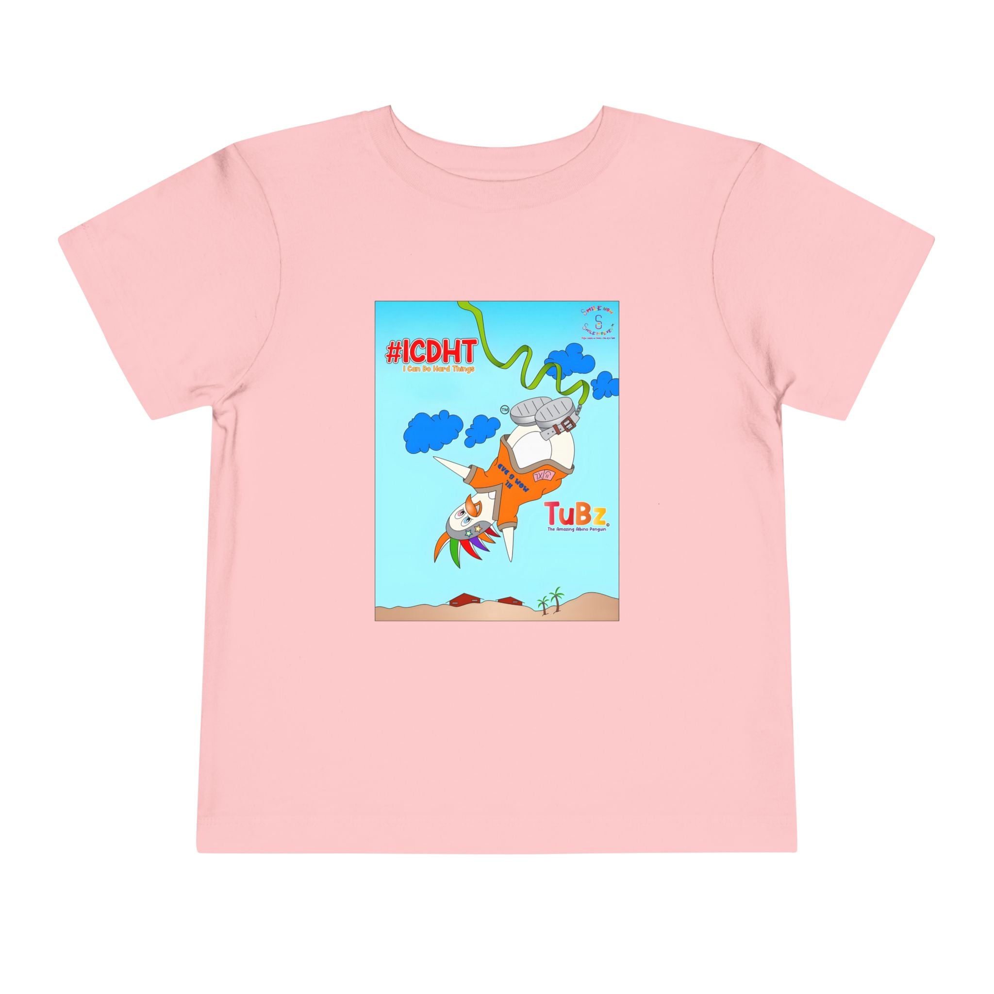 TuBz™ "I Can Do Hard Things" Toddler T-Shirt | Toddler Short Sleeve Tee  - Positive Kids Graphic Tee