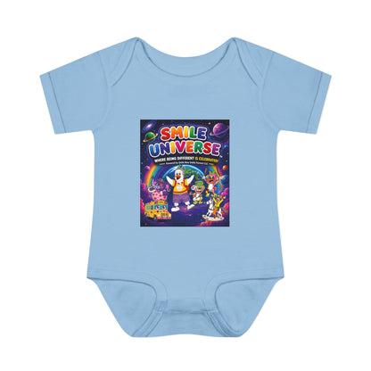 Smile Universe™ Infant Baby Rib Bodysuit – "Where Being Different is CELEBRATED!" Graphic