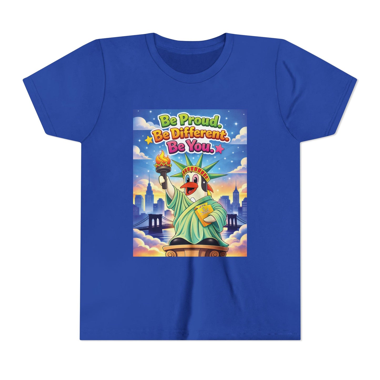 TuBz™M "Be Proud. Be Different. Be You." Kids T-Shirt - Inspirational Graphic Tee