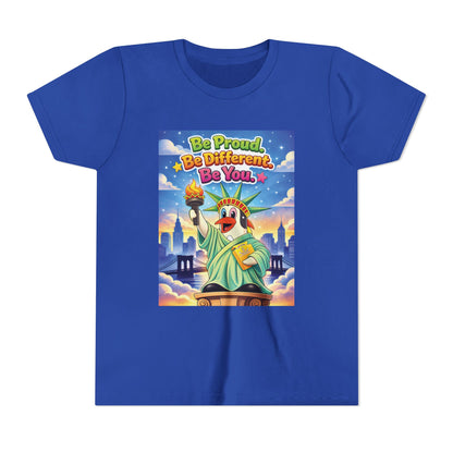 TuBz™M "Be Proud. Be Different. Be You." Kids T-Shirt - Inspirational Graphic Tee