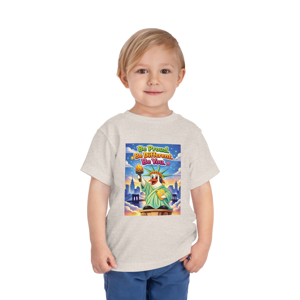 TuBz™ "Be Proud. Be Different. Be You." Toddler T- Shirt - Inspirational Kids Tee
