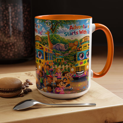 Lani™ Accent Coffee Mug (11oz & 15oz) – "Adventure Starts With Us!" Graphic