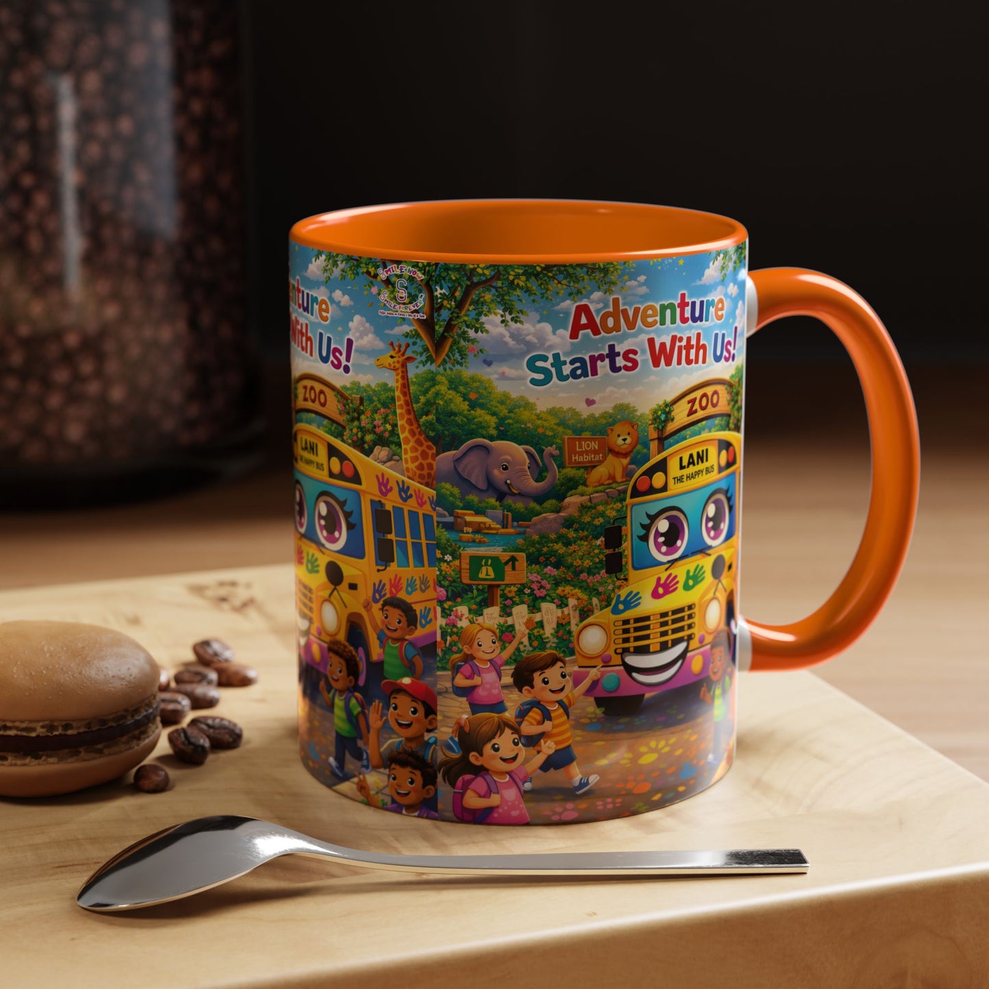 Lani™ Accent Coffee Mug (11oz & 15oz) – "Adventure Starts With Us!" Graphic