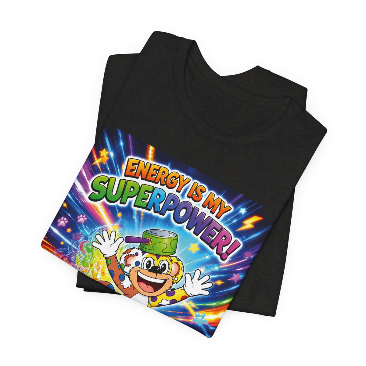 Potz™ Unisex Jersey Short Sleeve Tee – "Energy is My Superpower!" Graphic Tee | Smile Universe Collection