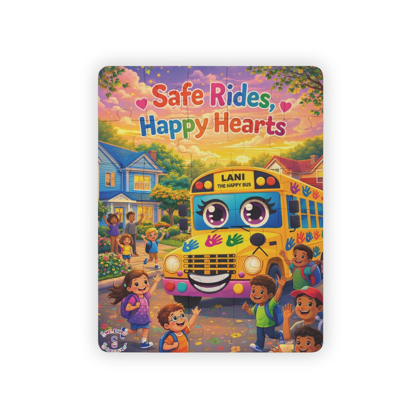 Lani™ Kids' Puzzle, 30-Piece – "Safe Rides, Happy Hearts" Graphic