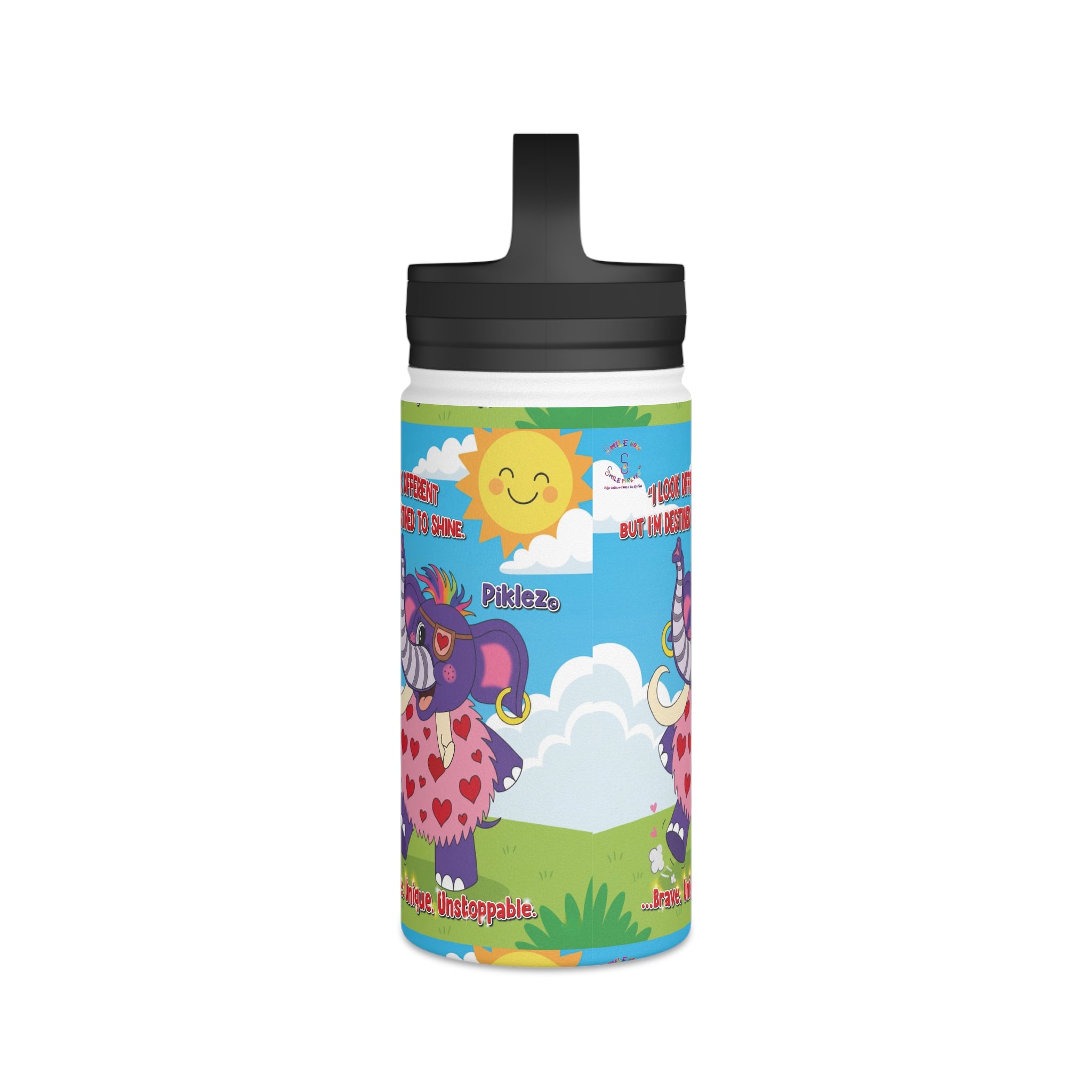 Piklez™ Stainless Steel Water Bottle with Handle Lid – “Destined to Shine” | Smile Universe Collection