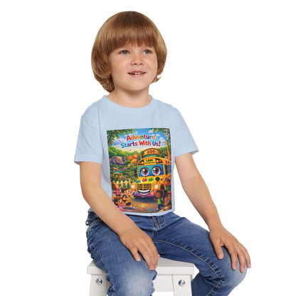 Lani™ Heavy Cotton™ Toddler T-Shirt – "Adventure Starts With Us!" Graphic