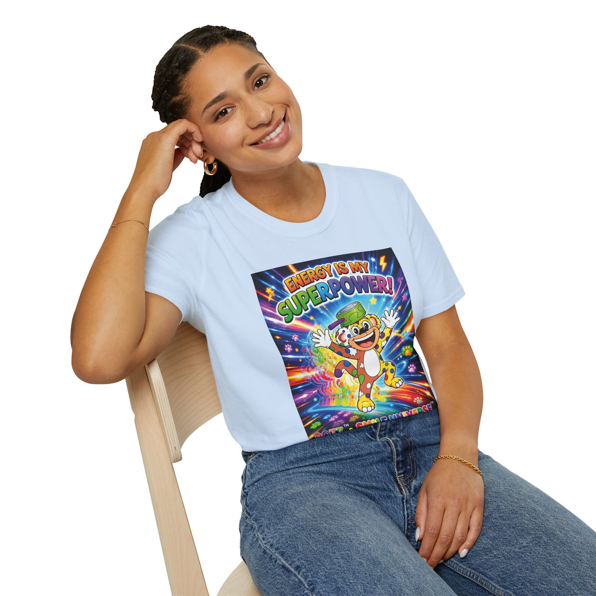 Potz™ Unisex Softstyle T-Shirt – "Energy is My Superpower!" Graphic Tee | Smile Universe Collection