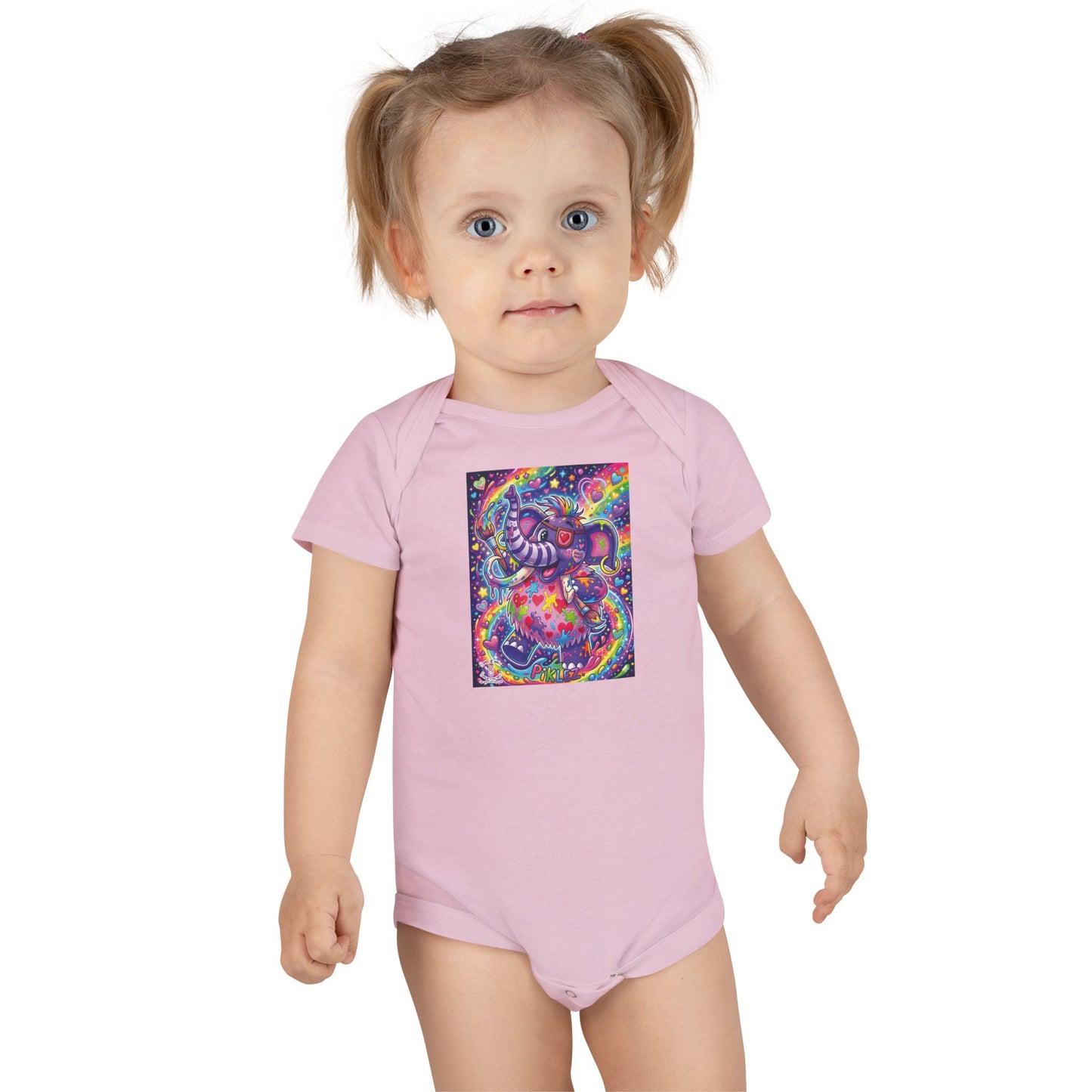 Piklez™ Baby Short Sleeve Onesie® – "Magic Paint!" Graphic | Smile Universe Collection