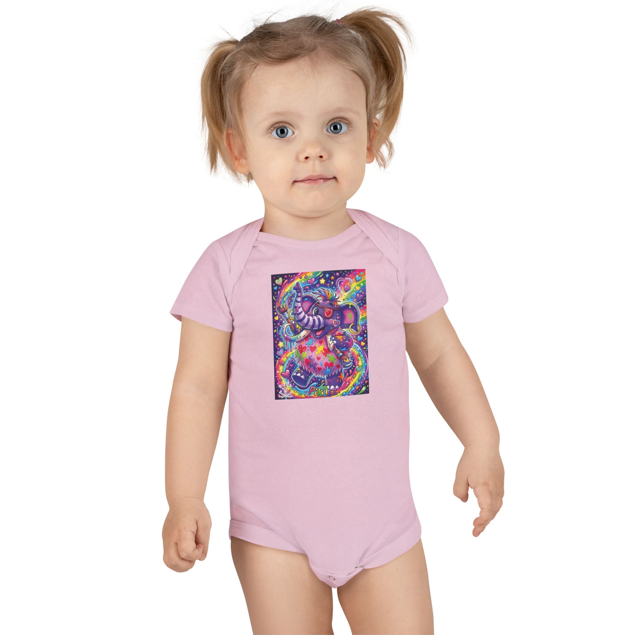 Piklez™ Baby Short Sleeve Onesie® – "Magic Paint!" Graphic | Smile Universe Collection