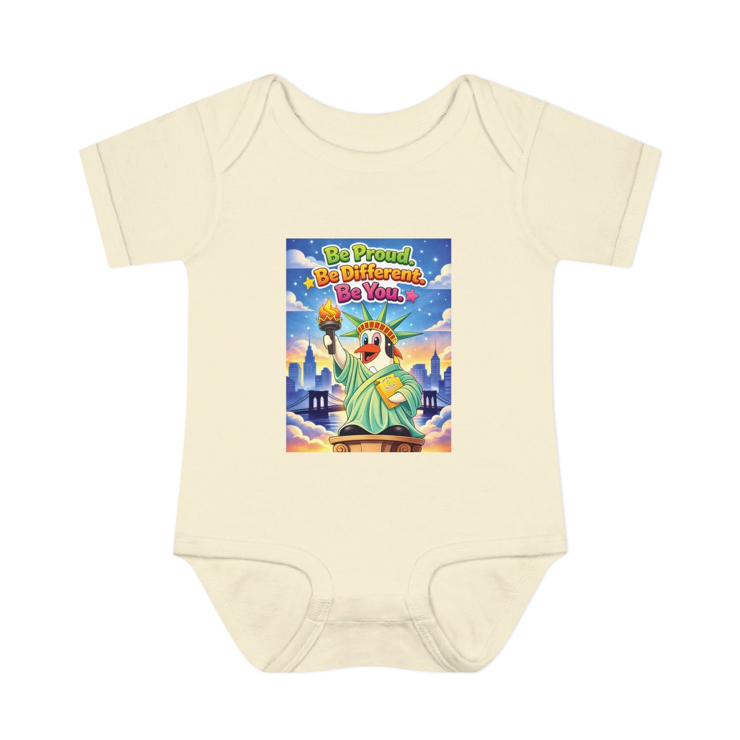 TuBz™ "Be Proud. Be Different. Be You." Infant Bodysuit - Inspirational Baby Onesie