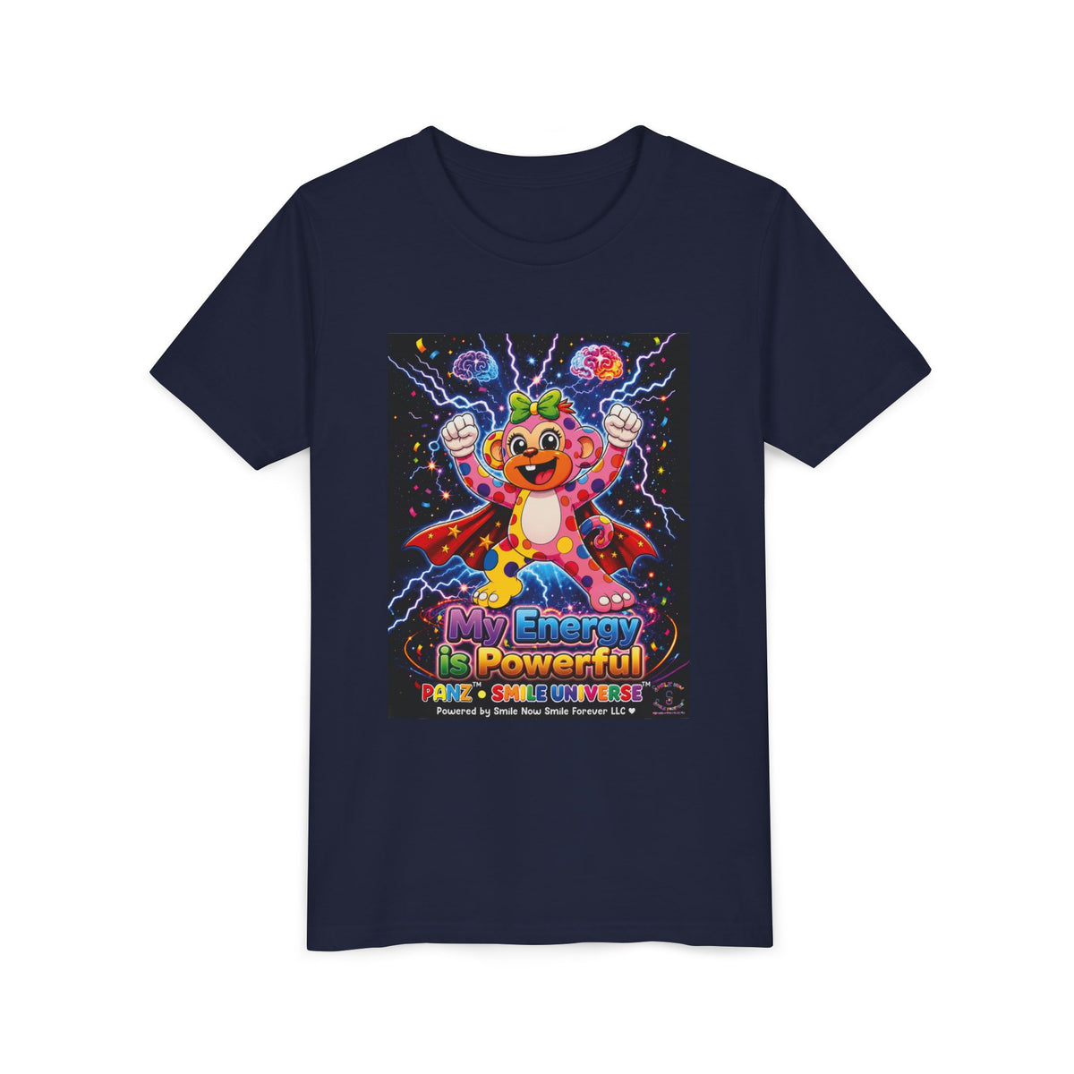 Panz™ Youth Short Sleeve Tee – "My Energy is Powerful" Graphic Tee | Smile Universe Collection