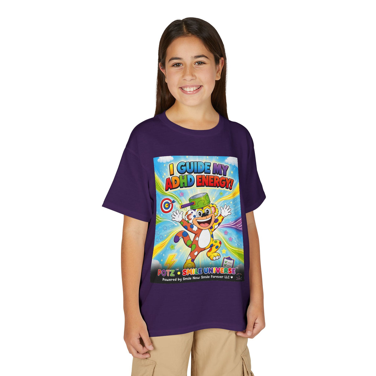 Potz™ Youth DryBlend® T-Shirt – "I Guide My ADHD Energy!" Graphic Tee | Smile Universe Collection
