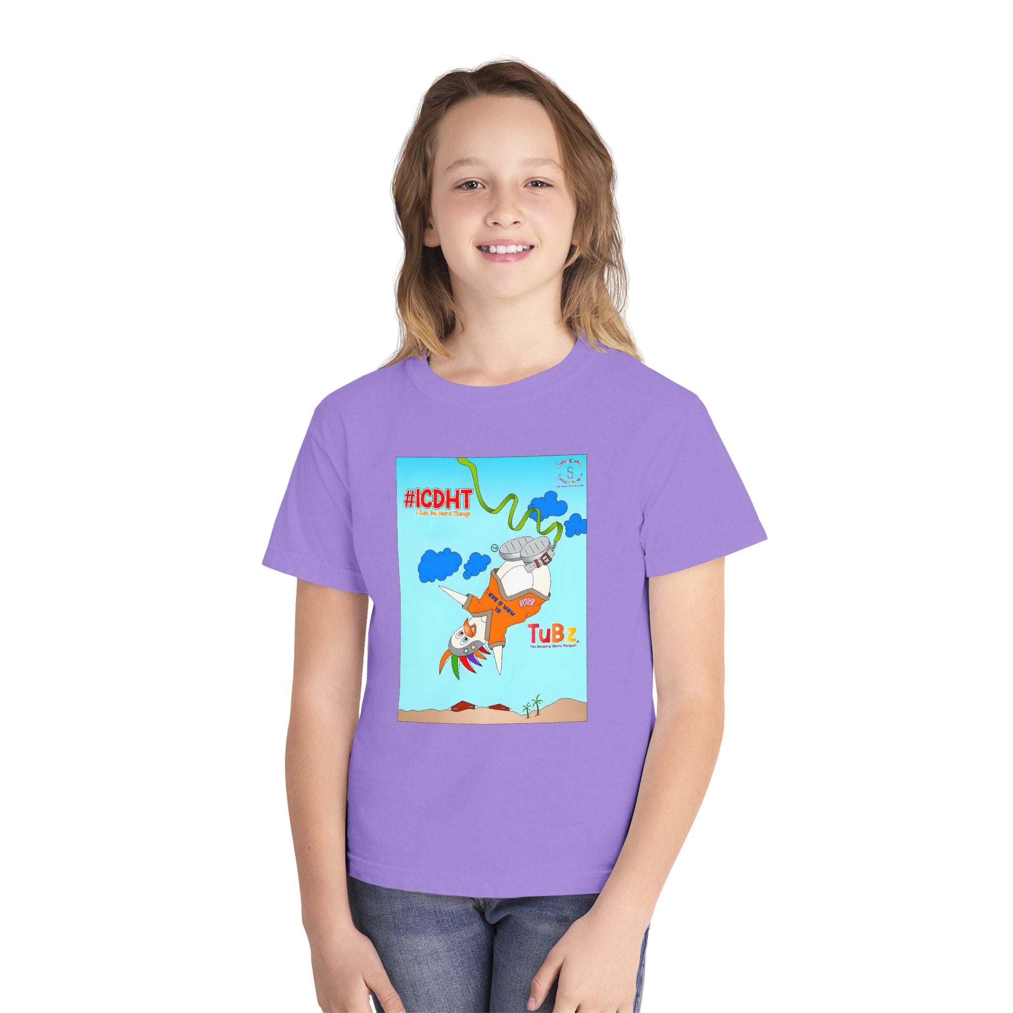 TuBz™ "I Can Do Hard Things" Youth T-Shirt | Youth Midweight Tee- Motivational Kids Graphic Tee