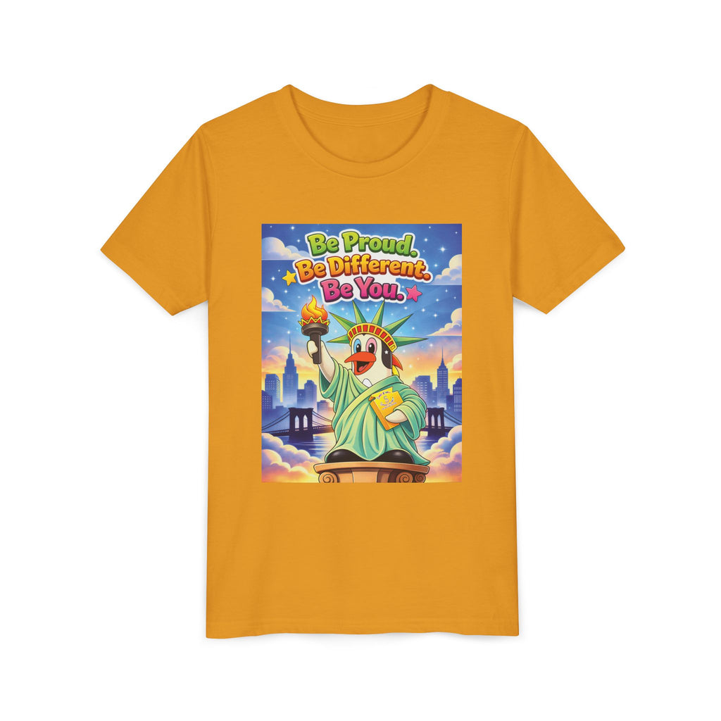 TuBz™M "Be Proud. Be Different. Be You." Kids T-Shirt - Inspirational Graphic Tee