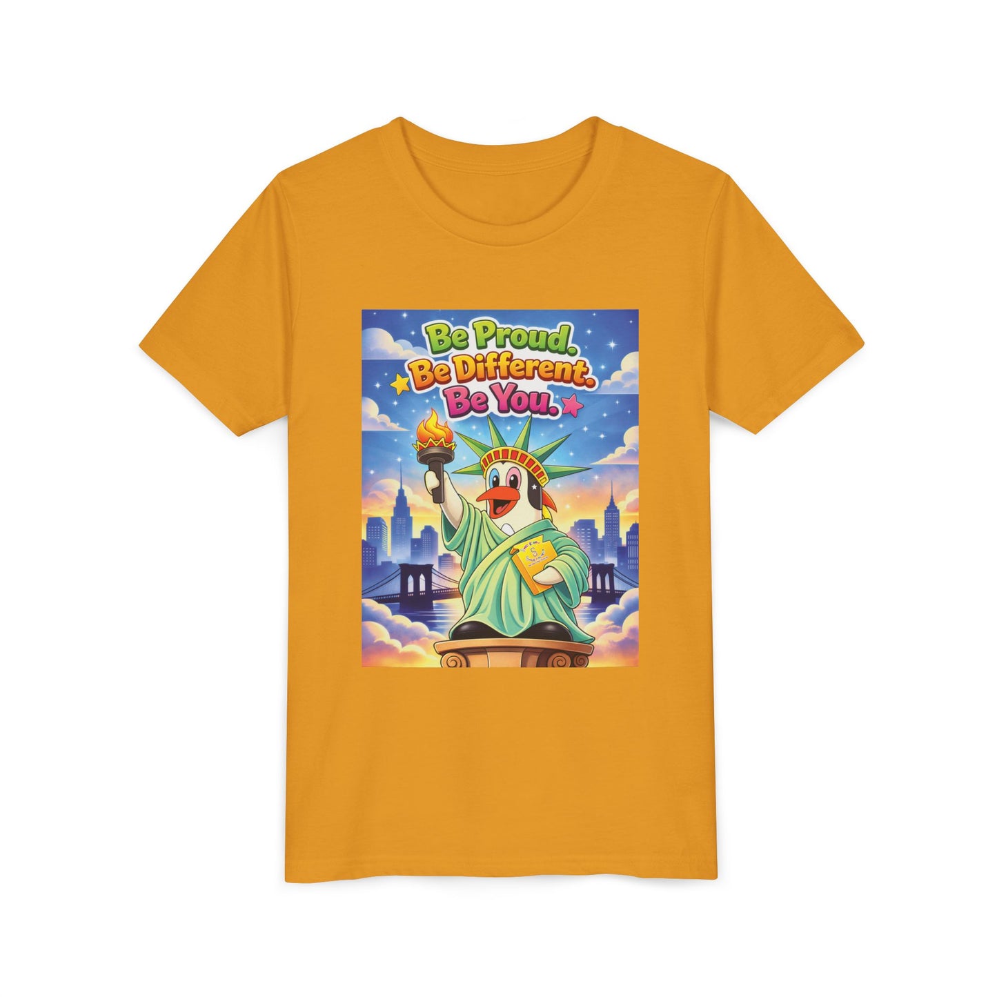 TuBz™M "Be Proud. Be Different. Be You." Kids T-Shirt - Inspirational Graphic Tee