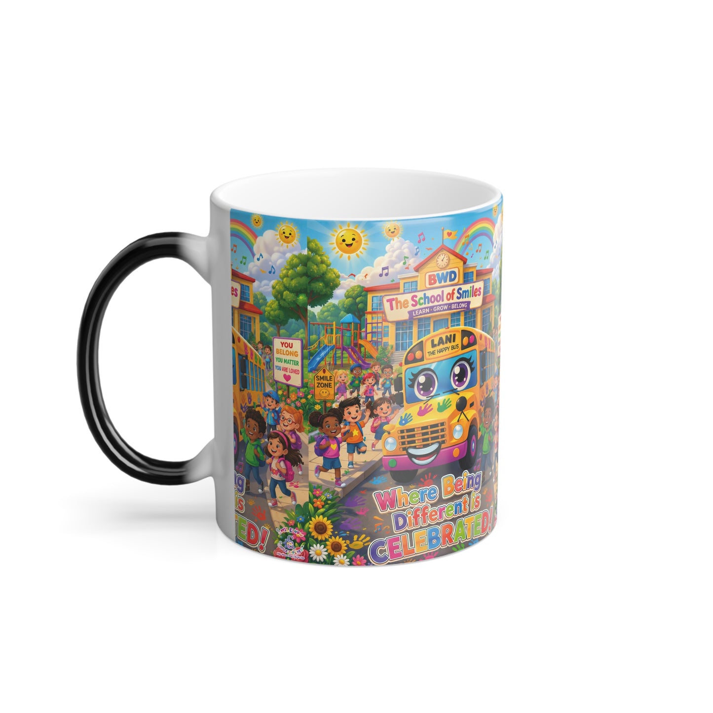 Lani™ Color Morphing Mug 11oz – "Where Being Different is CELEBRATED!" Graphic