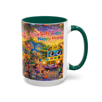 Lani™ Colorful Mug (11oz & 15oz) – "Safe Rides, Happy Hearts" Graphic