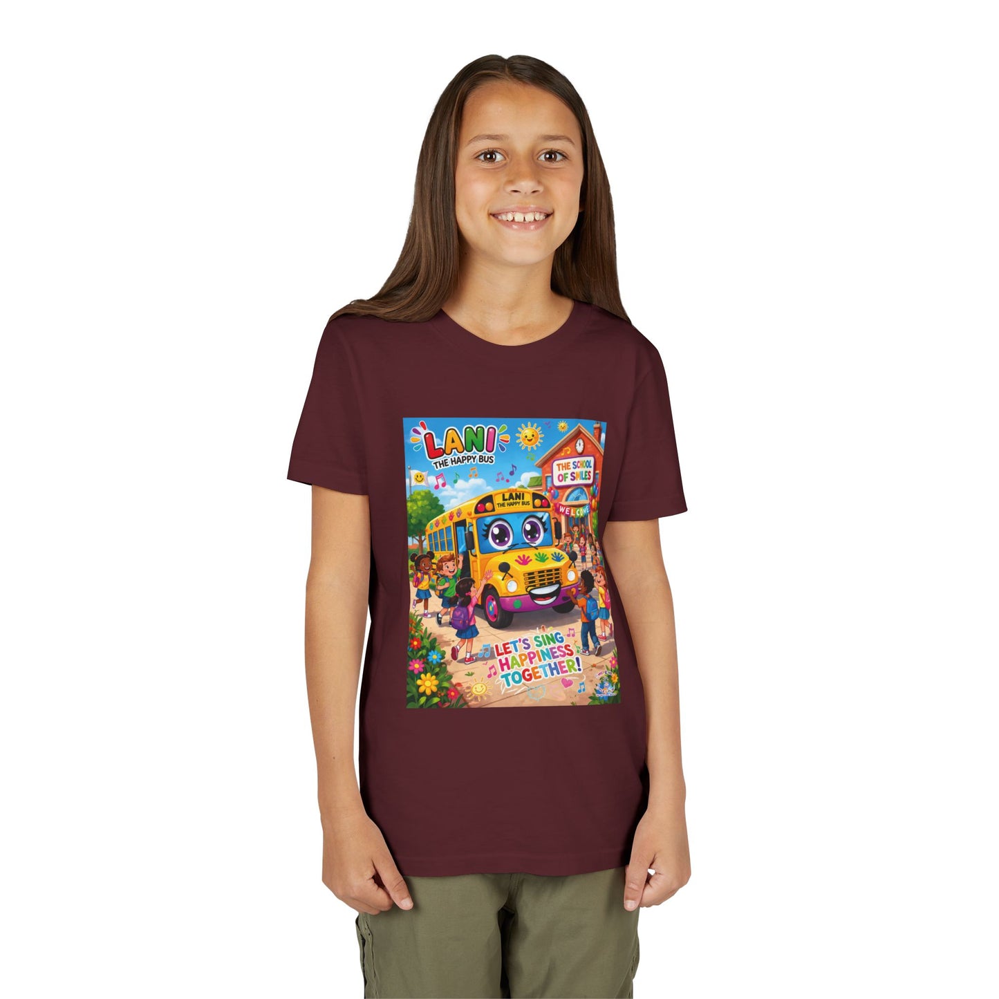 Lani™ Youth Short Sleeve Tee – "Let's Sing Happiness Together!" Graphic