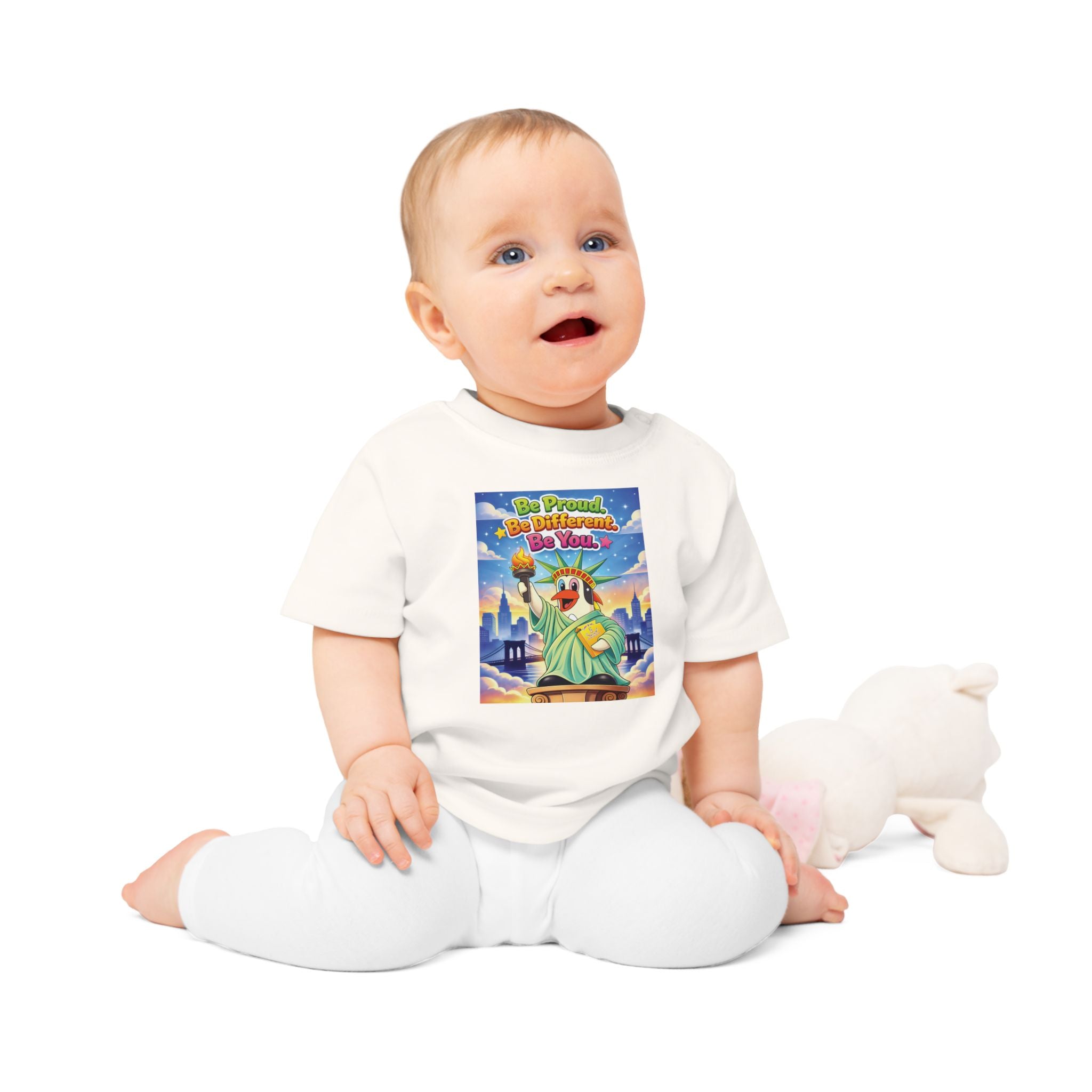 TuBz™ "Be Proud. Be Different. Be You." Baby T- Shirt - Cute Inspirational Infant Tee