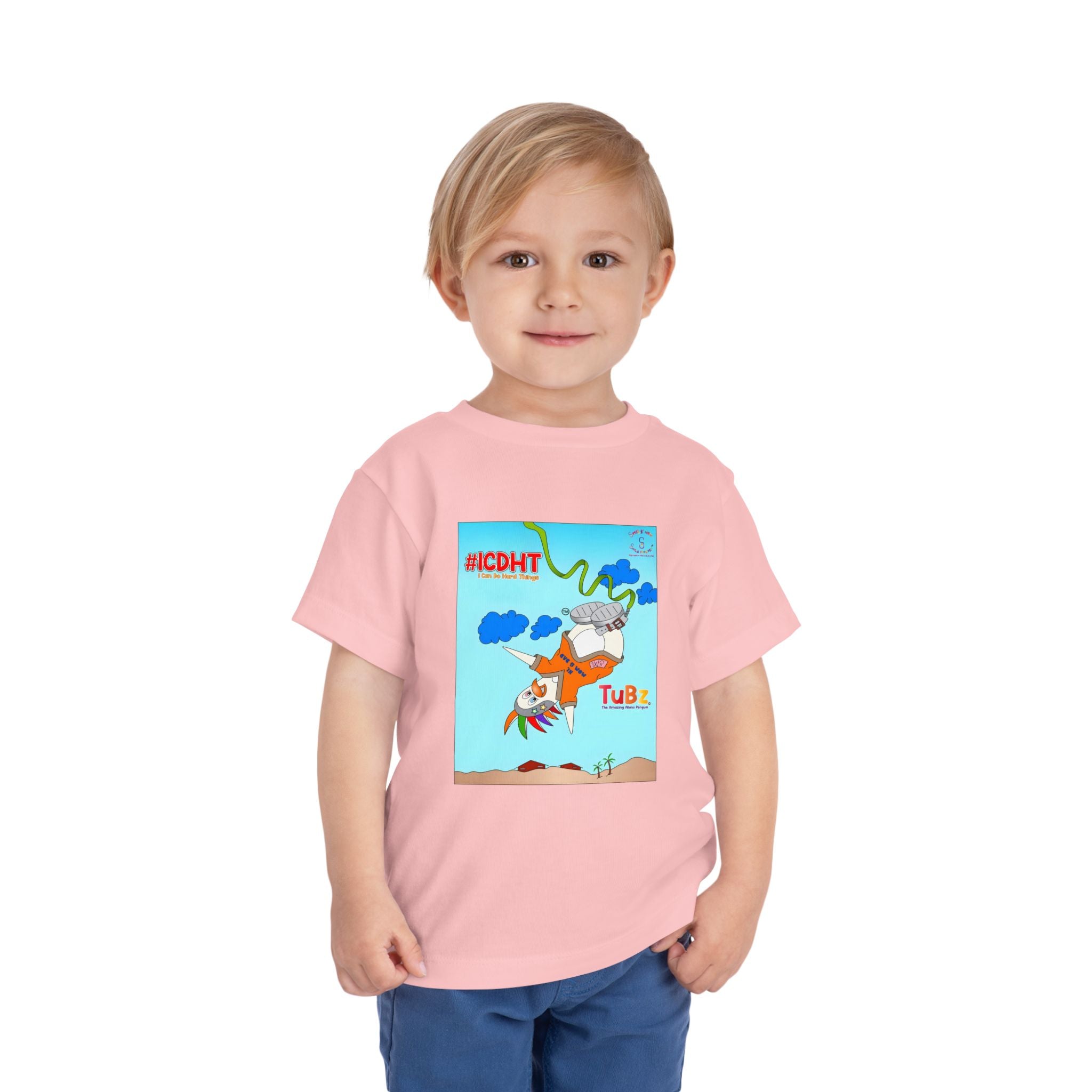 TuBz™ "I Can Do Hard Things" Toddler T-Shirt | Toddler Short Sleeve Tee  - Positive Kids Graphic Tee