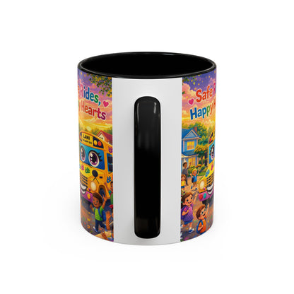 Lani™ Accent Coffee Mug (11oz & 15oz) – "Safe Rides, Happy Hearts" Graphic