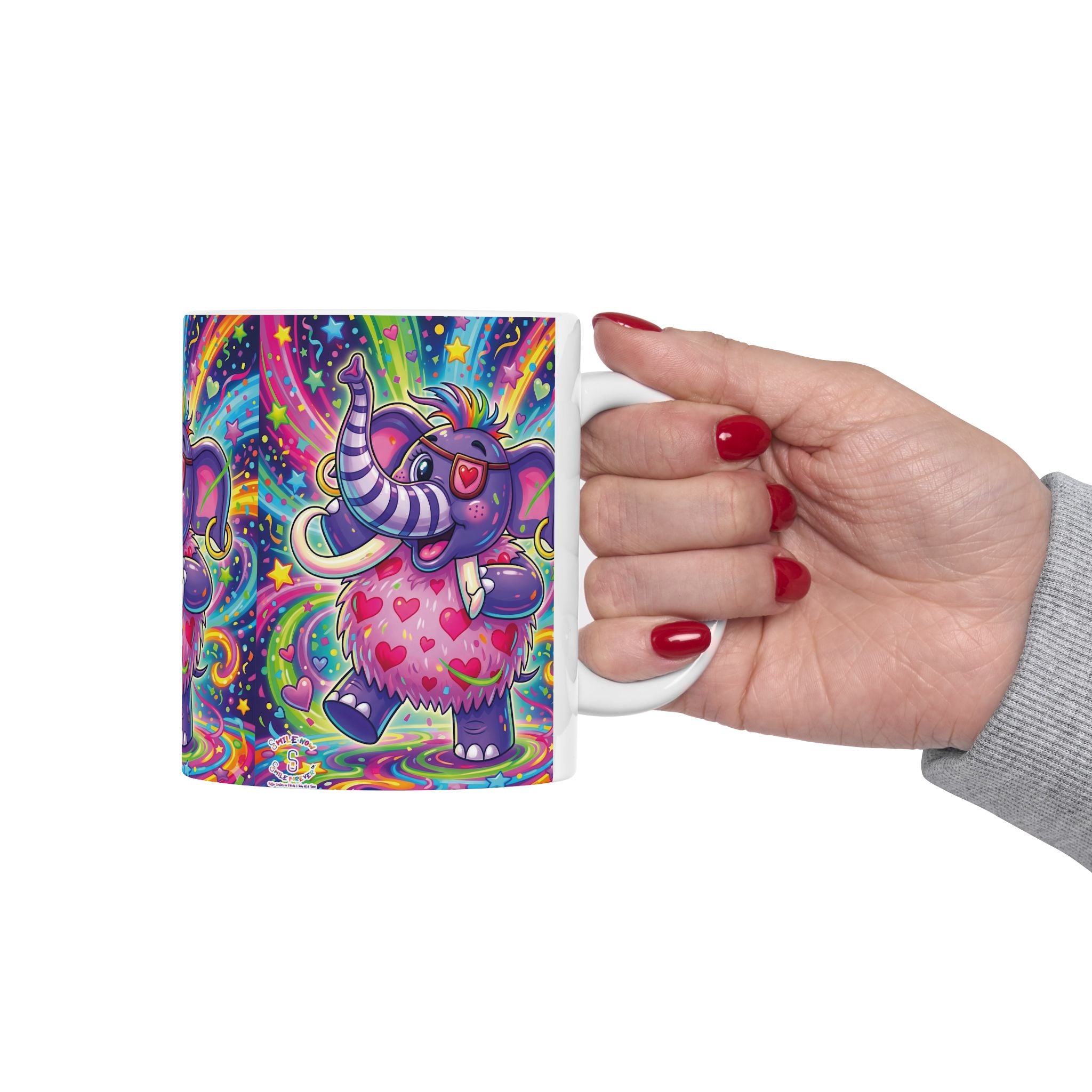 Piklez™ 11oz Ceramic Mug – "Born to Celebrate!" Graphic | Smile Universe Collection