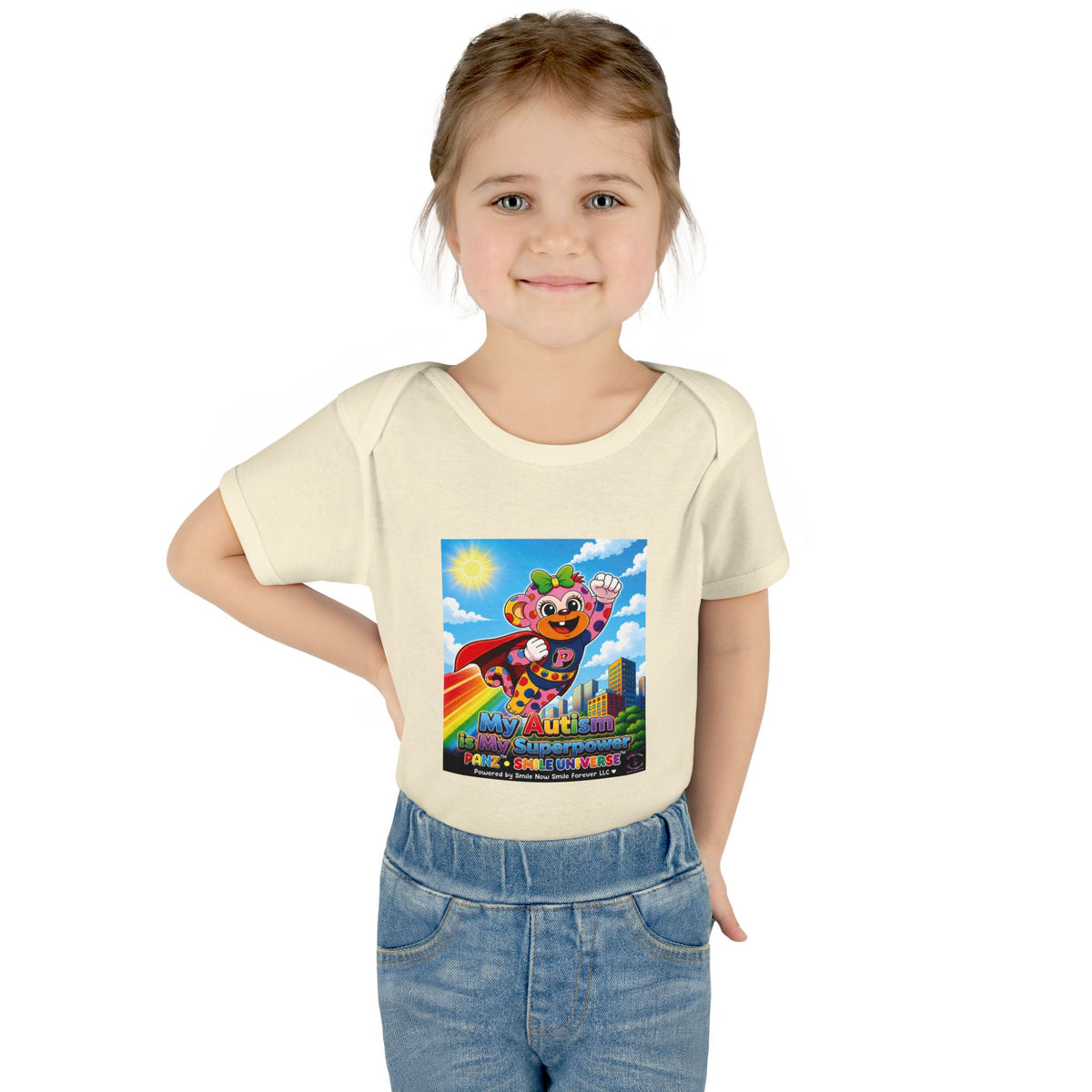 Panz™ Infant Baby Rib Bodysuit – "My Autism is My Superpower" Graphic | Smile Universe Collection